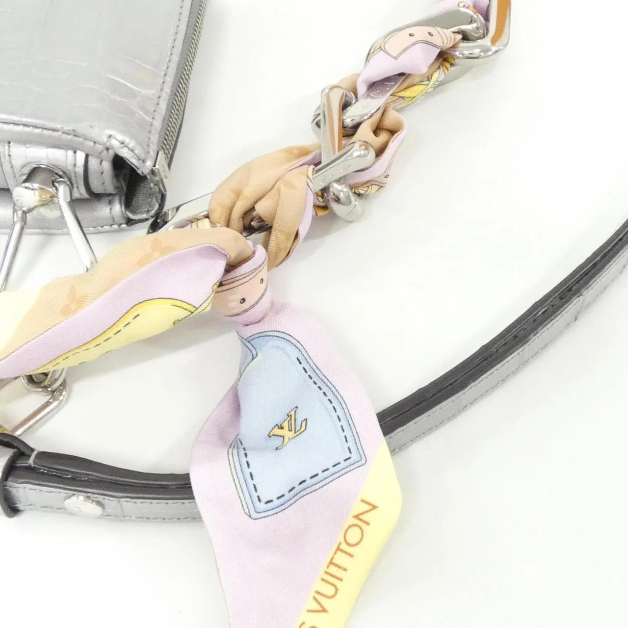 LOUIS VUITTON N84043 Shoulder Leather 銀色 皮革 中古品A - 縮圖 5