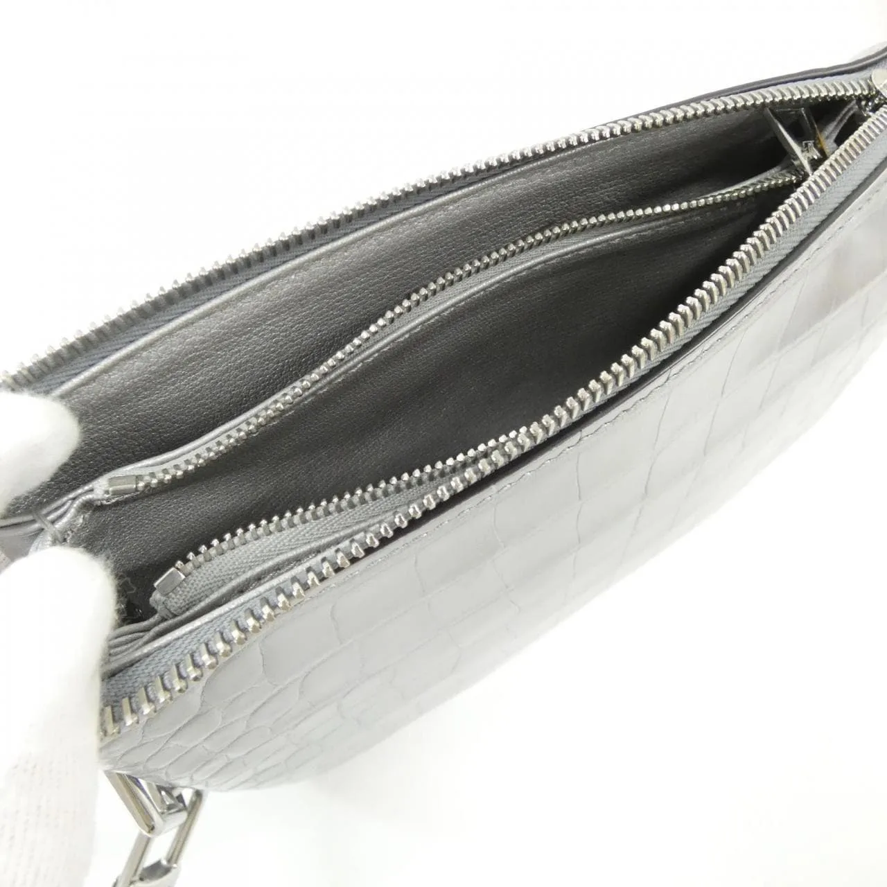 LOUIS VUITTON N84043 Shoulder Leather 銀色 皮革 中古品A - 縮圖 6