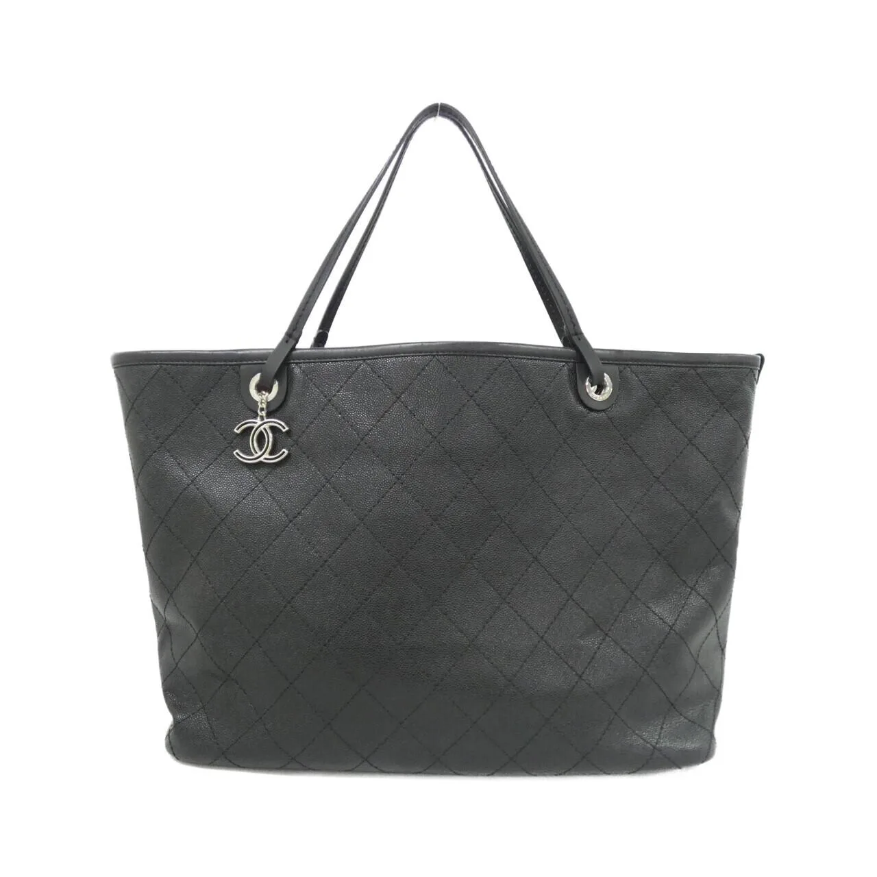 CHANEL Handbag Grained Calfskin Black