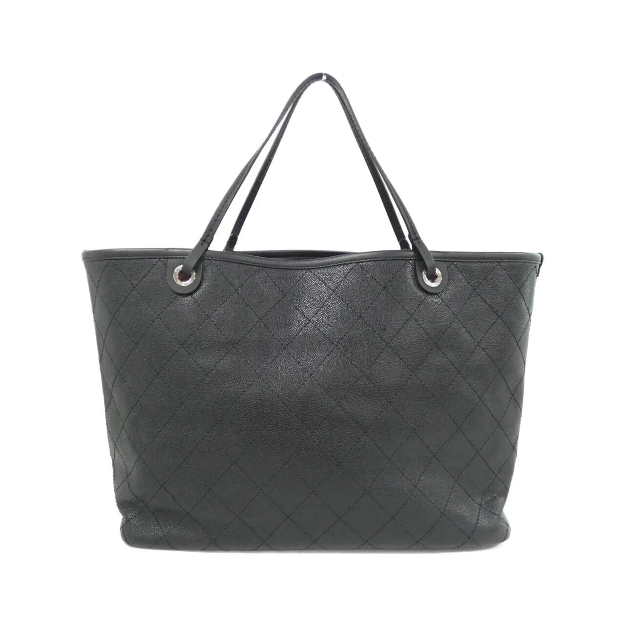 CHANEL Handbag Grained Calfskin Black Grained Calfskin Rank A - Thumbnail 2