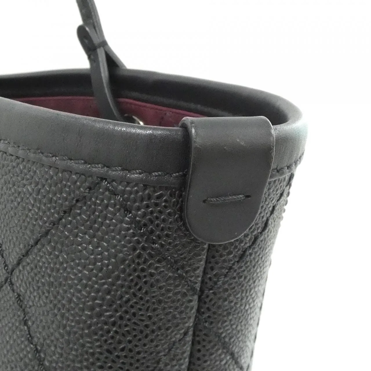 CHANEL Handbag Grained Calfskin Black Grained Calfskin Rank A - Thumbnail 5