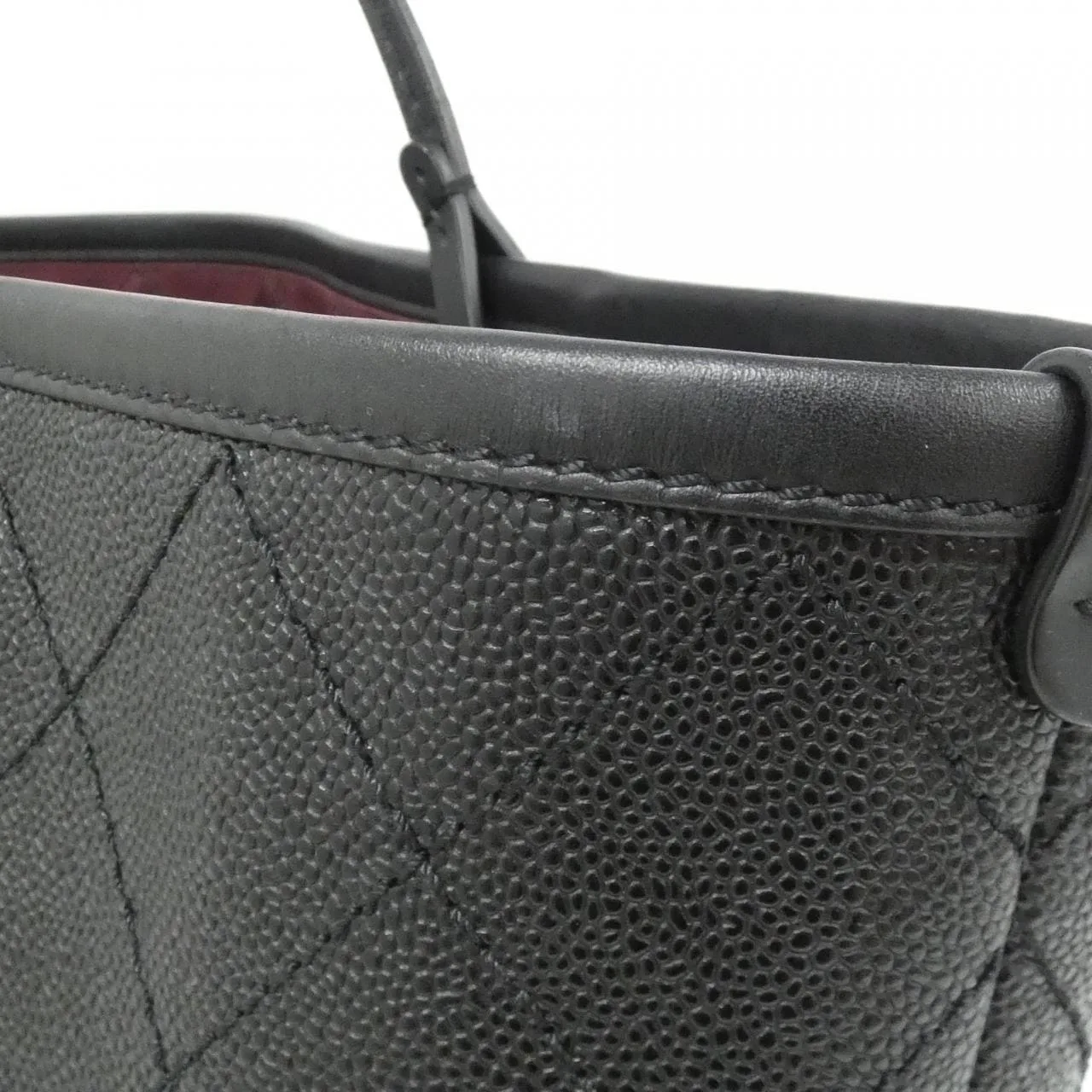 CHANEL Handbag Grained Calfskin Black Grained Calfskin Rank A - Thumbnail 7