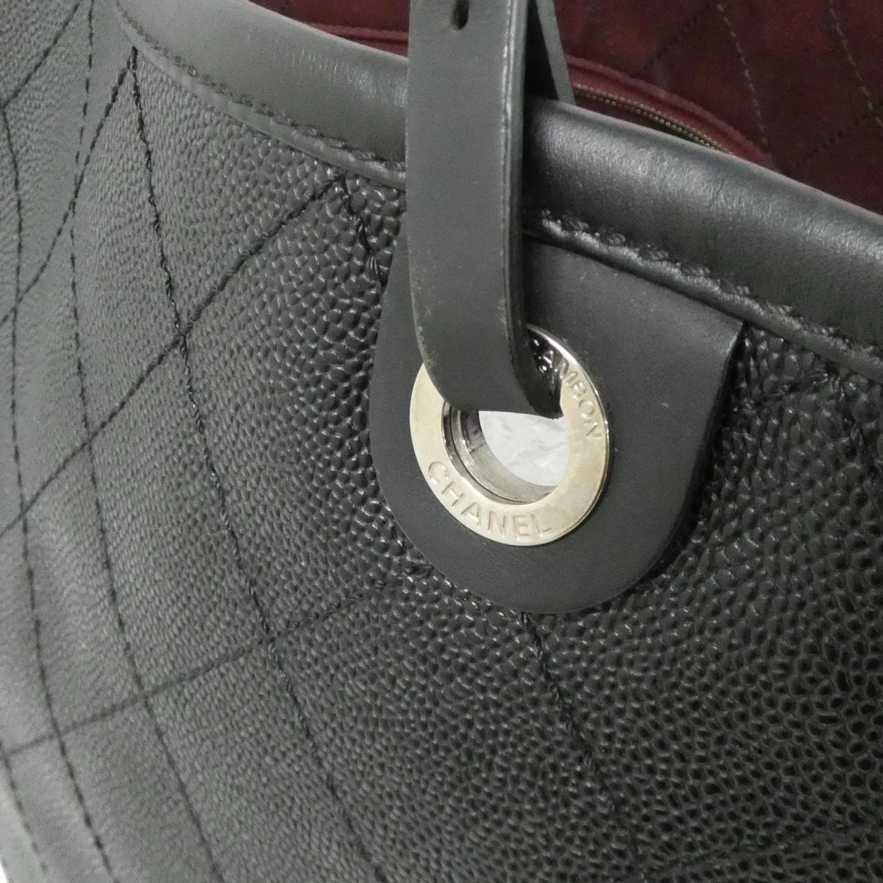 CHANEL Handbag Grained Calfskin Black Grained Calfskin Rank A - Thumbnail 8