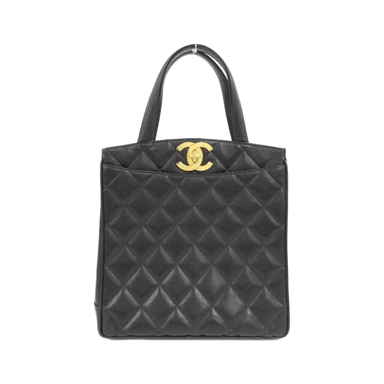 CHANEL Handbag Grained Calfskin Black
