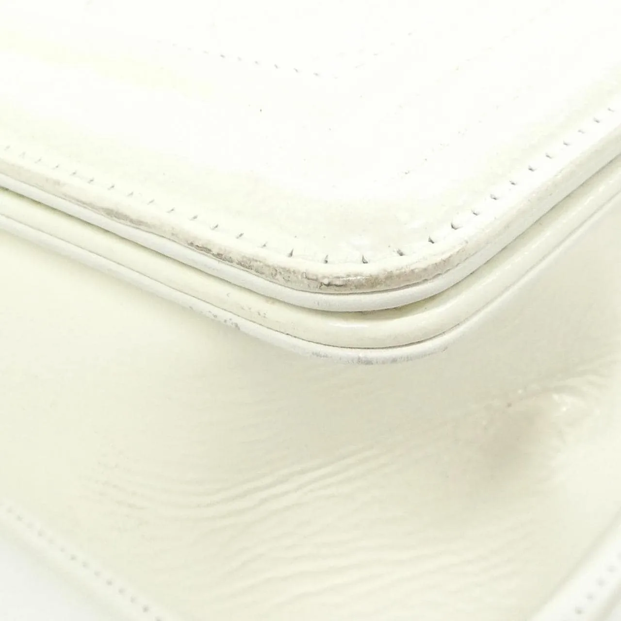CHANEL Boy Chanel 92193 Shoulder Patent Leather 白色 漆皮 中古品B - 縮圖 3