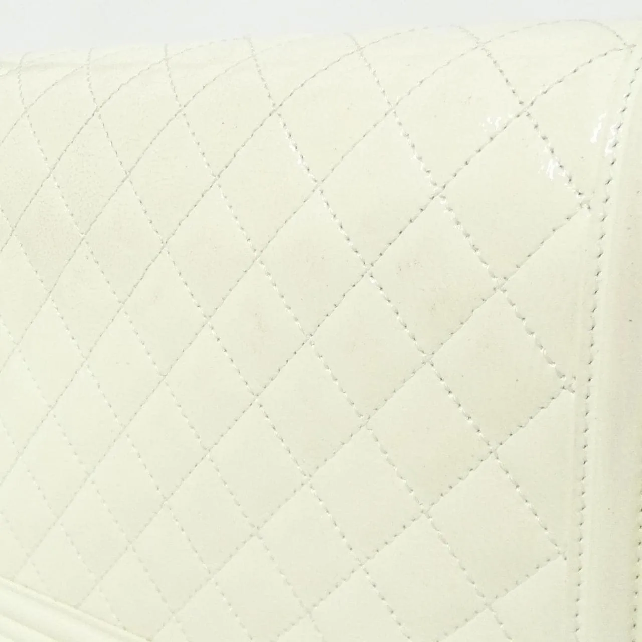 CHANEL Boy Chanel 92193 Shoulder Patent Leather 白色 漆皮 中古品B - 縮圖 6