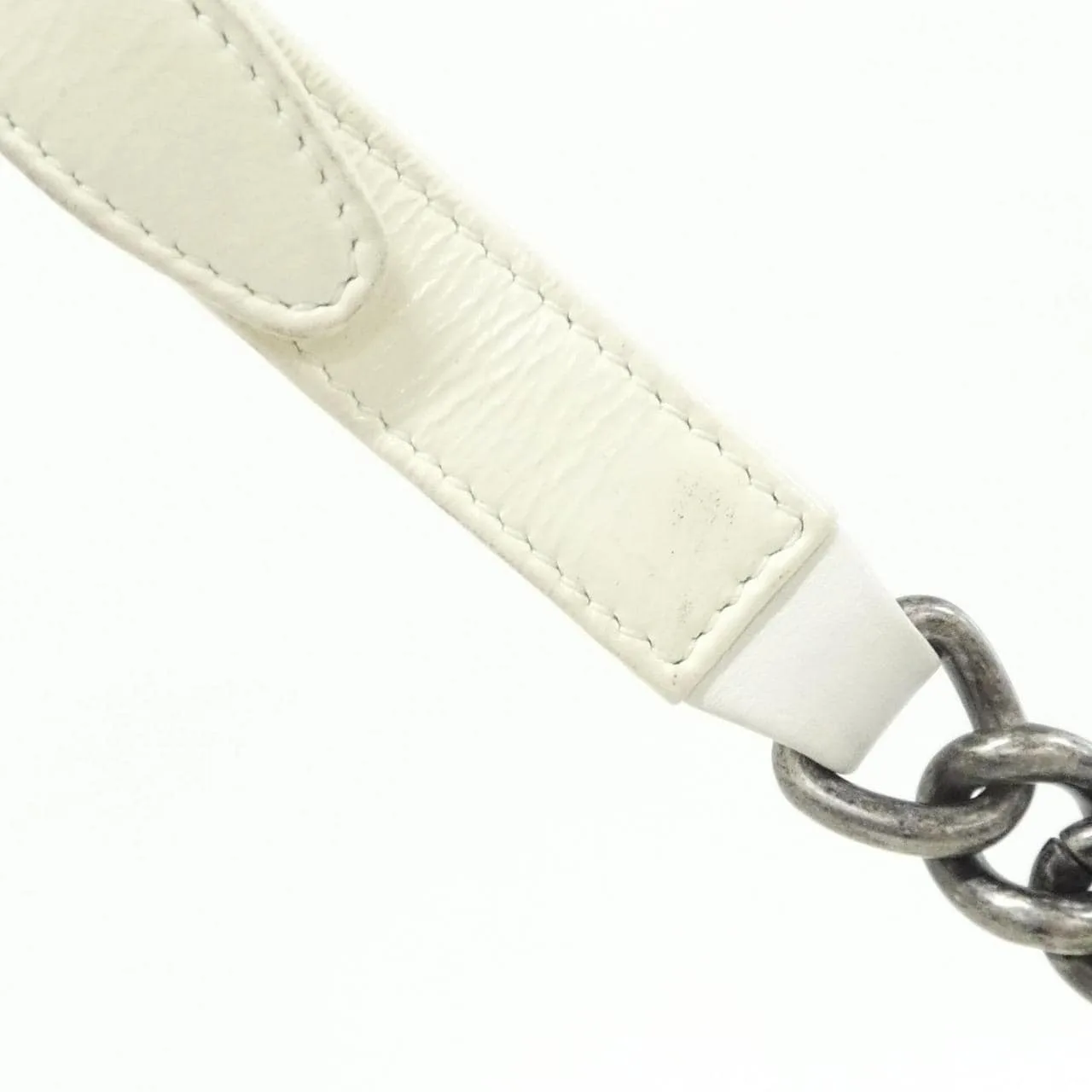 CHANEL Boy Chanel 92193 Shoulder Patent Leather 白色 漆皮 中古品B - 縮圖 8