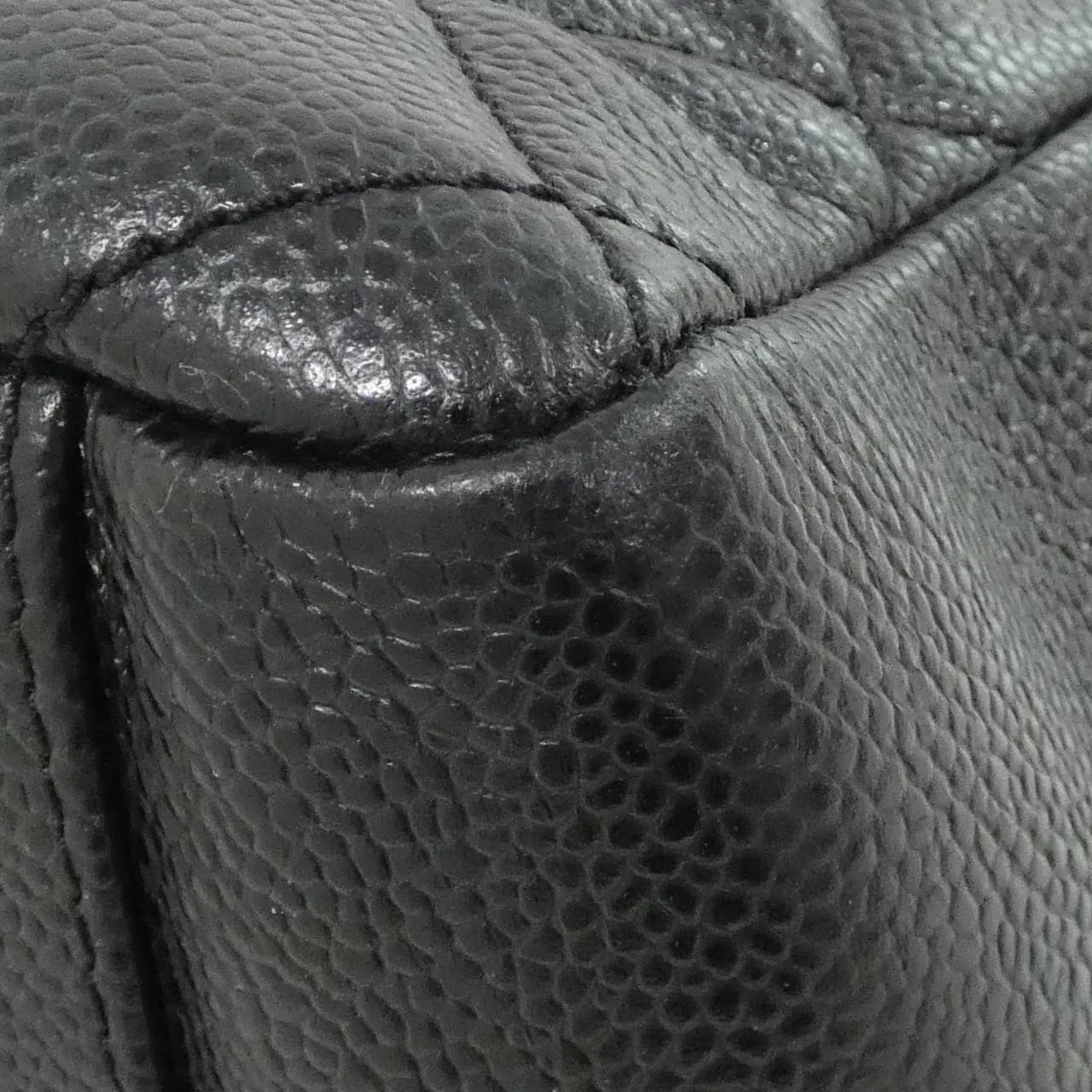 CHANEL 50995 Shoulder Grained Calfskin 黑色 荔枝紋牛皮 中古品A - 縮圖 3