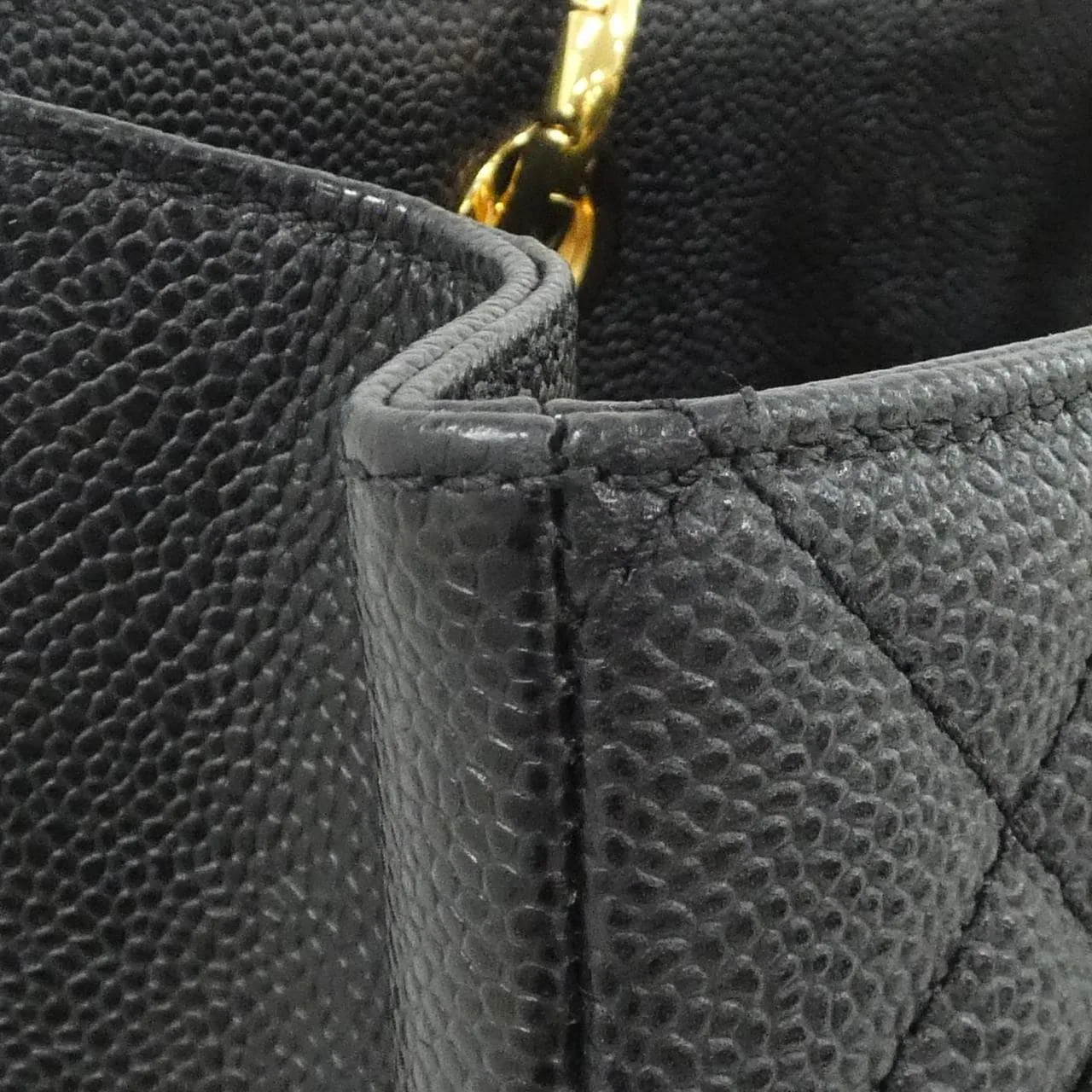 CHANEL 50995 Shoulder Grained Calfskin 黑色 荔枝紋牛皮 中古品A - 縮圖 5