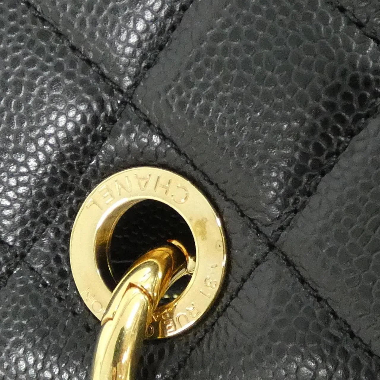CHANEL 50995 Shoulder Grained Calfskin 黑色 荔枝紋牛皮 中古品A - 縮圖 7