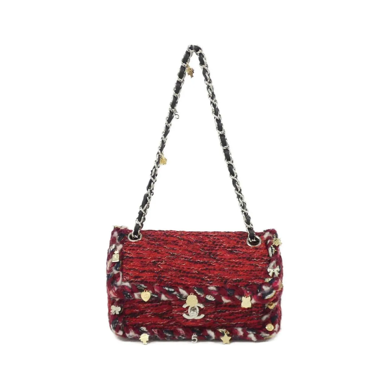 CHANEL Shoulder Tweed Black