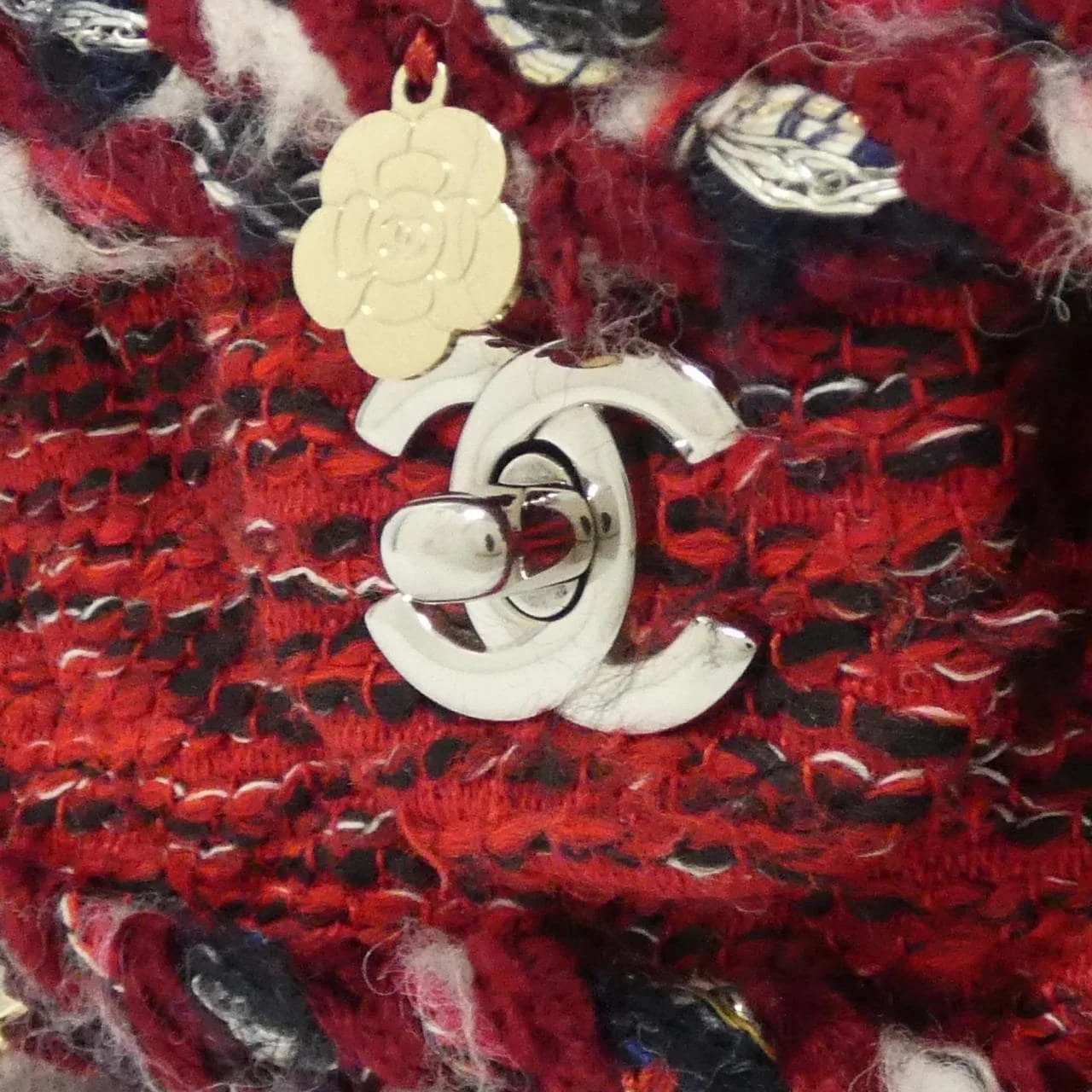 CHANEL Shoulder Tweed 黑色 粗花呢 中古品A - 縮圖 5