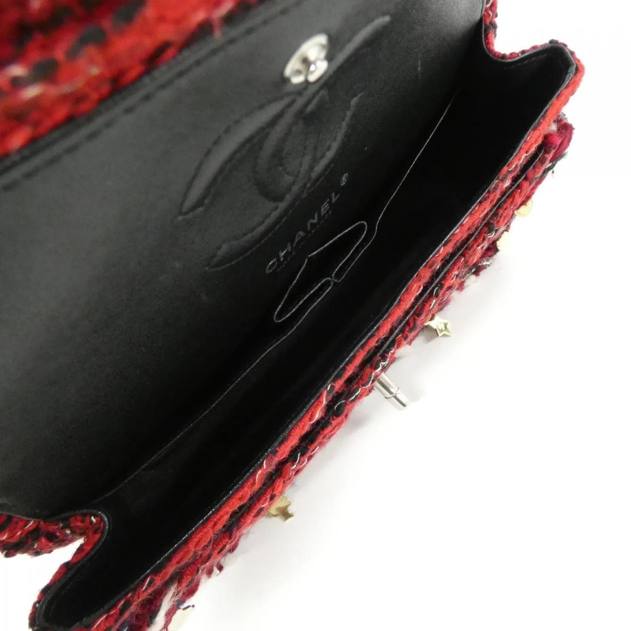 CHANEL Shoulder Tweed 黑色 粗花呢 中古品A - 縮圖 9