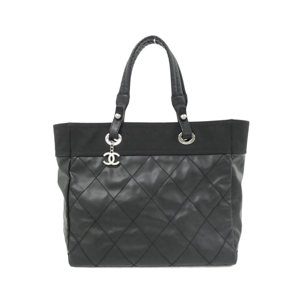 CHANEL 34209 Handbag Canvas Black