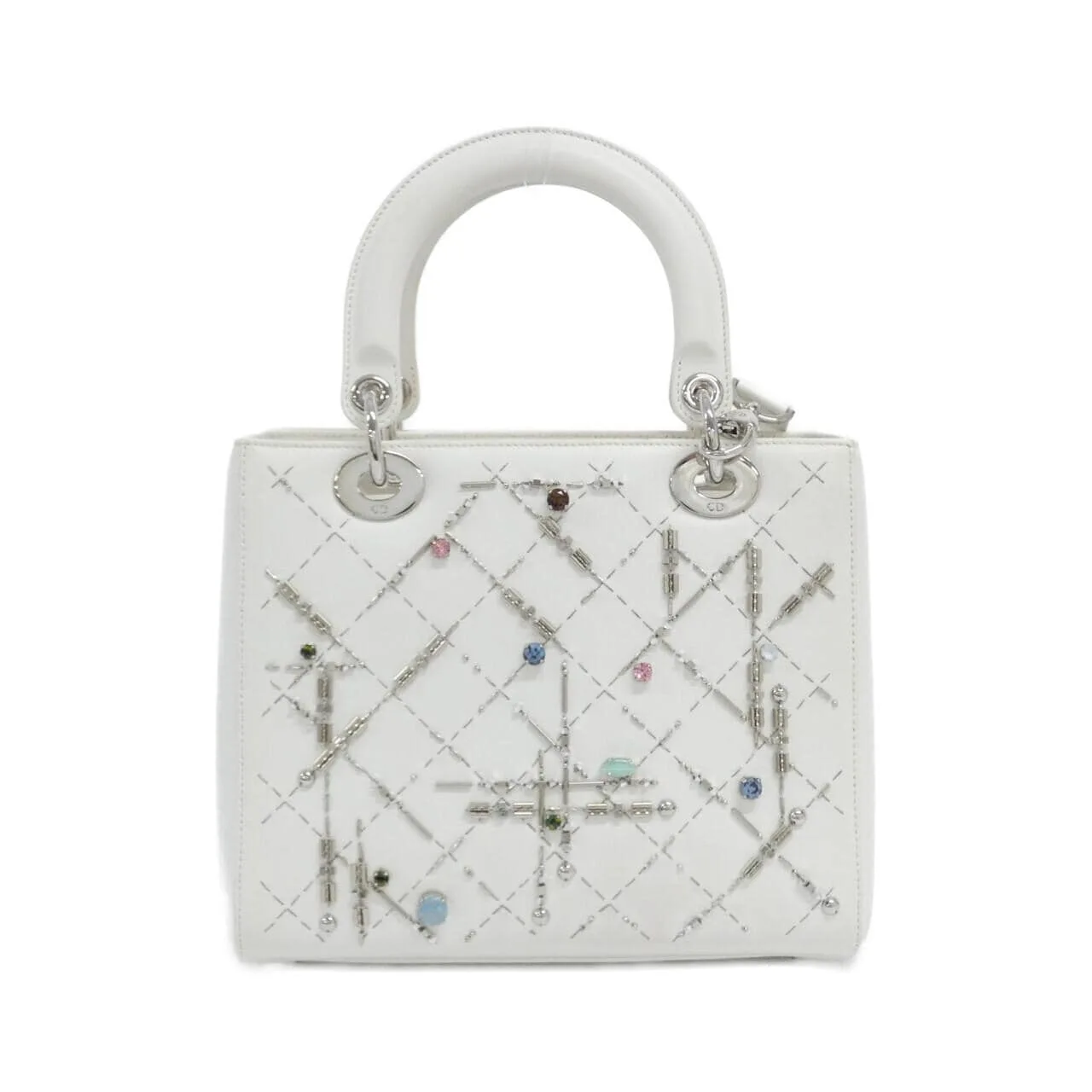 DIOR Lady Dior M0550PRPS 手提包 皮革 黑色 皮革 中古品A - 縮圖 2