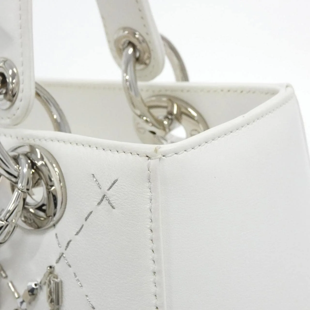 DIOR Lady Dior M0550PRPS 手提包 皮革 黑色 皮革 中古品A - 縮圖 5