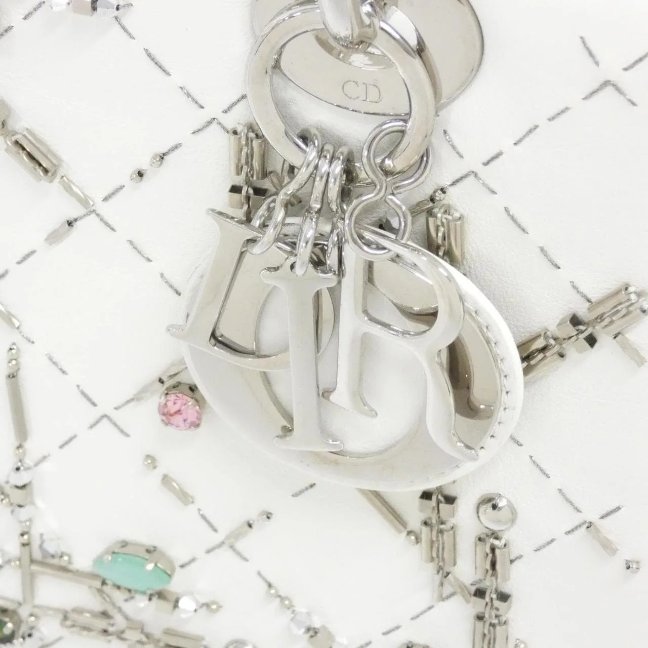 DIOR Lady Dior M0550PRPS 手提包 皮革 黑色 皮革 中古品A - 縮圖 7