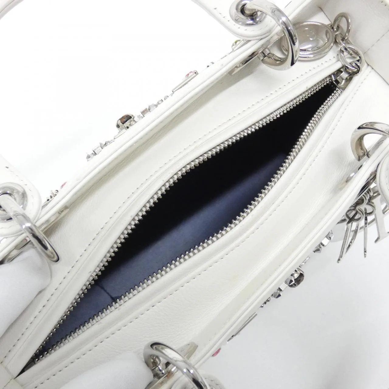 DIOR Lady Dior M0550PRPS 手提包 皮革 黑色 皮革 中古品A - 縮圖 9