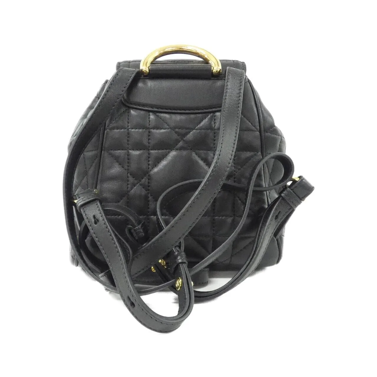 DIOR Caro M6302UNOZ 背包 羊皮 黑色 羊皮 中古品A - 縮圖 2