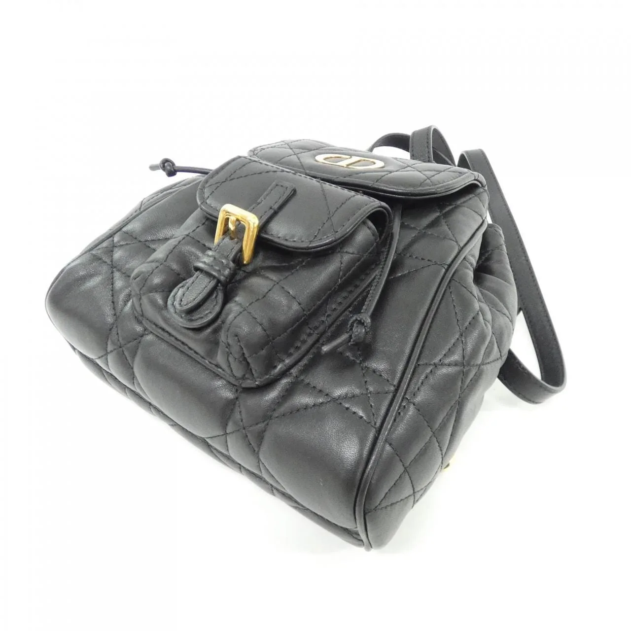 DIOR Caro M6302UNOZ 背包 羊皮 黑色 羊皮 中古品A - 縮圖 3