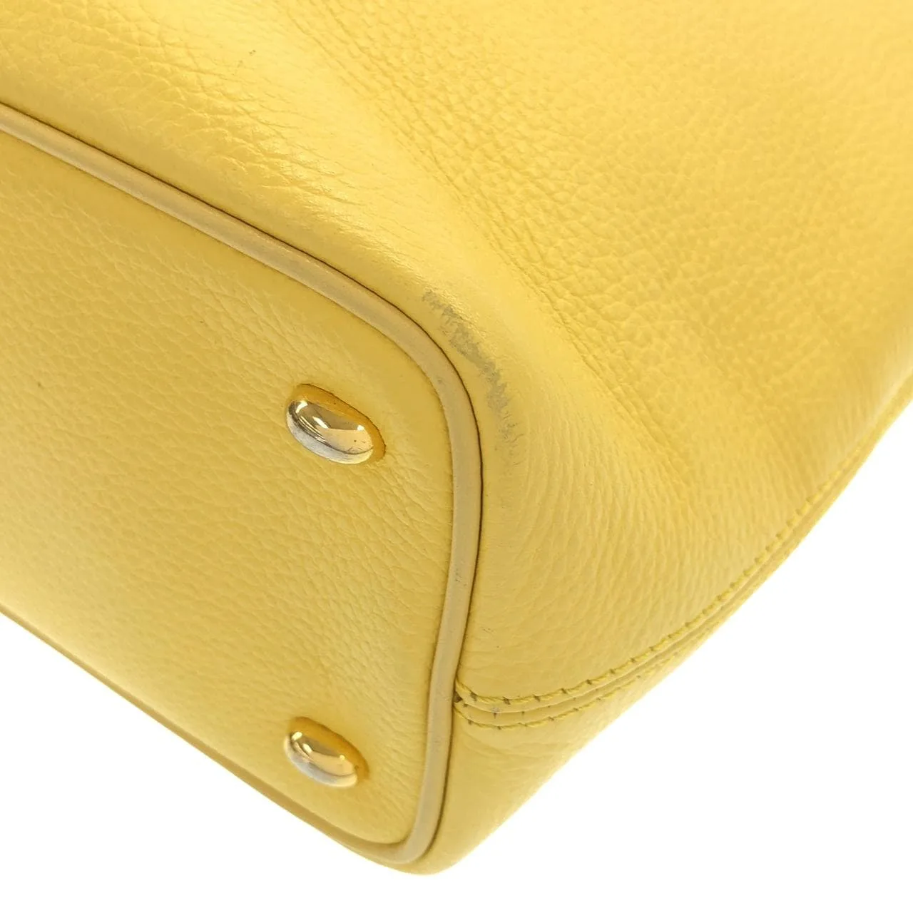 CELINE Shoulder Leather 黃色 皮革 中古品B - 縮圖 3