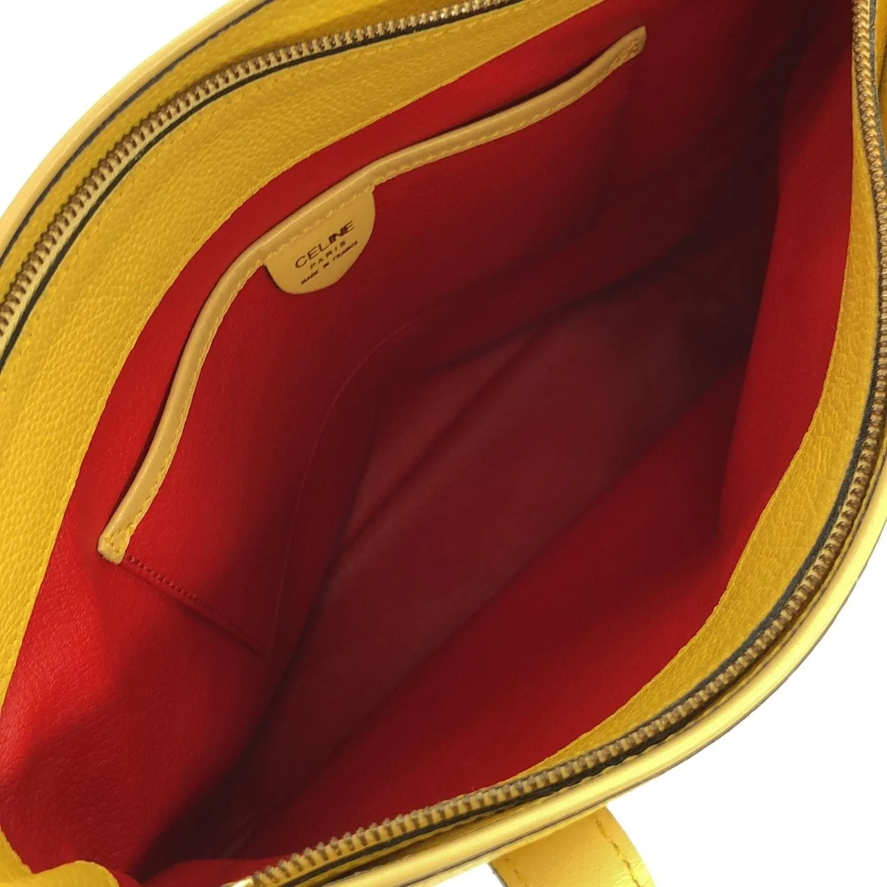 CELINE Shoulder Leather 黃色 皮革 中古品B - 縮圖 8