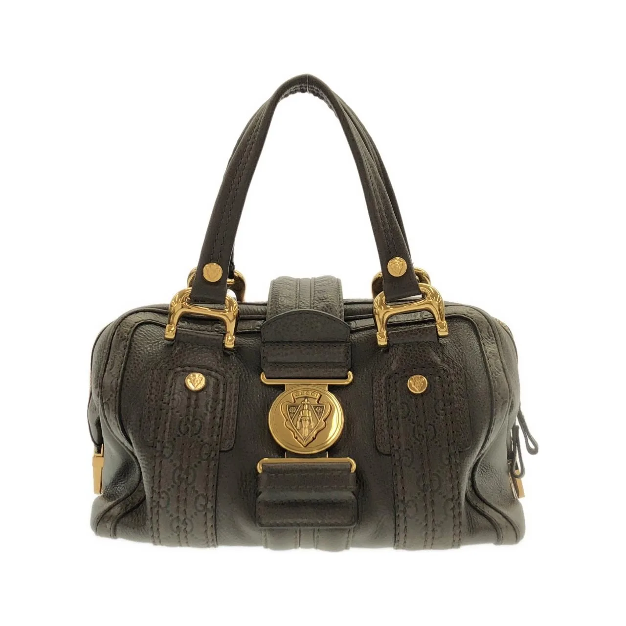 GUCCI 186235 Handbag Leather Grey