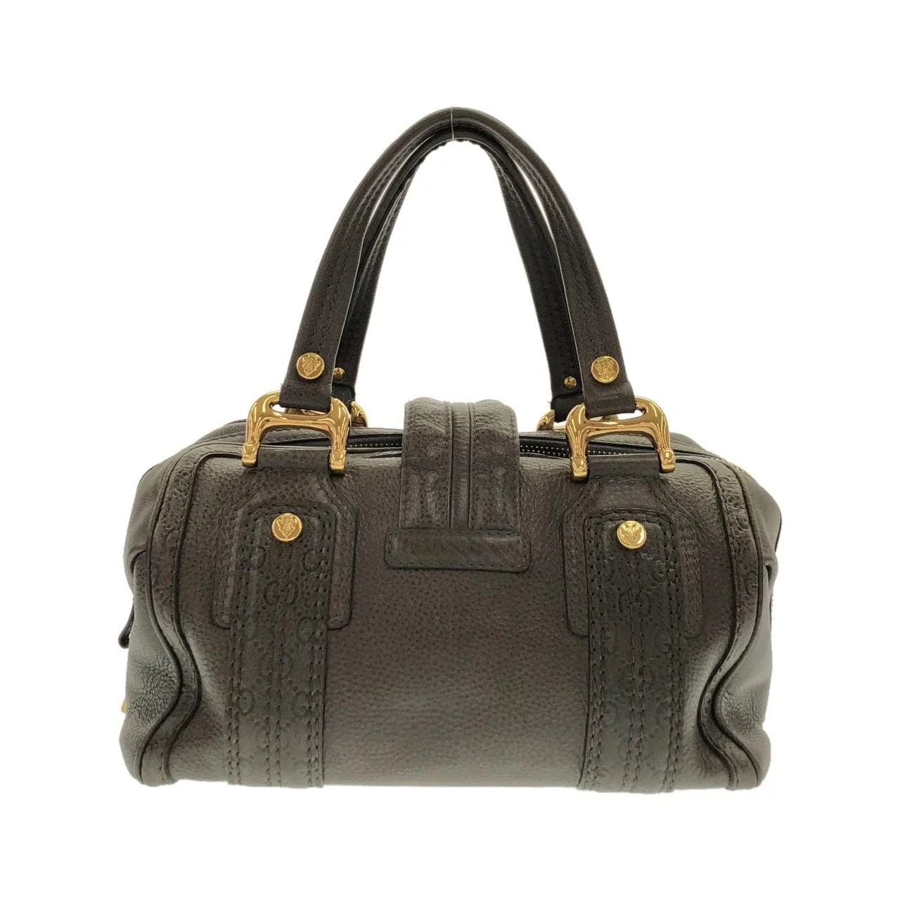 GUCCI 186235 Handbag Leather 灰色 皮革 中古品A - 縮圖 2