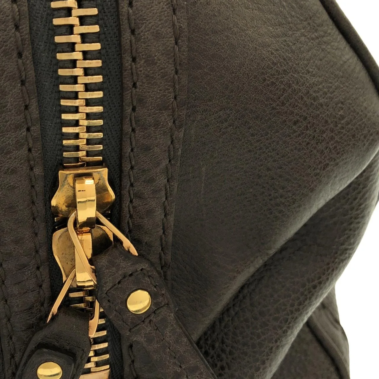 GUCCI 186235 Handbag Leather 灰色 皮革 中古品A - 縮圖 4