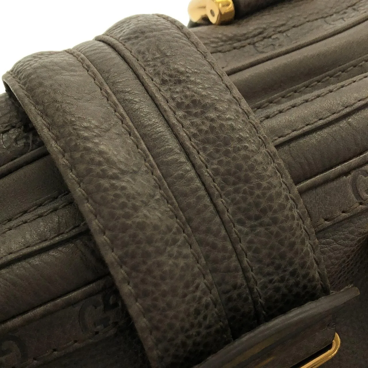 GUCCI 186235 Handbag Leather 灰色 皮革 中古品A - 縮圖 6