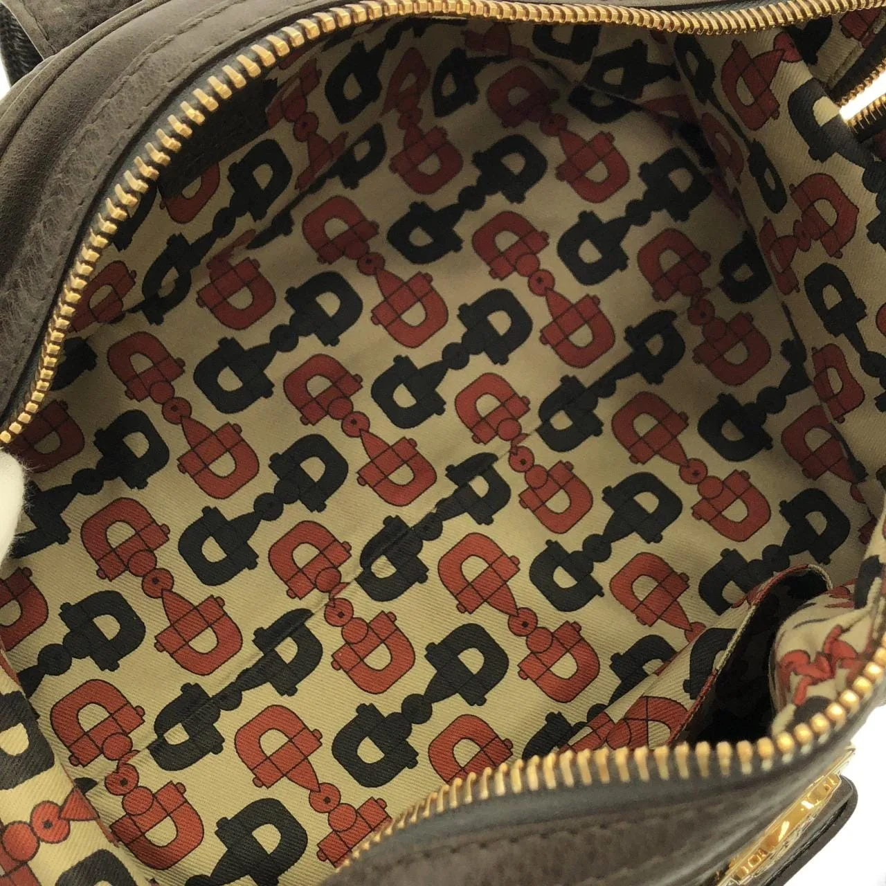 GUCCI 186235 Handbag Leather 灰色 皮革 中古品A - 縮圖 8