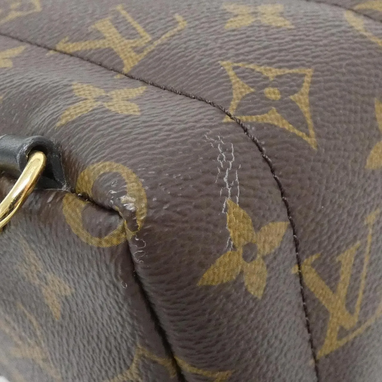 LOUIS VUITTON Palm Springs M44873 Backpack Monogram 黑色 Monogram 中古品A - 縮圖 3