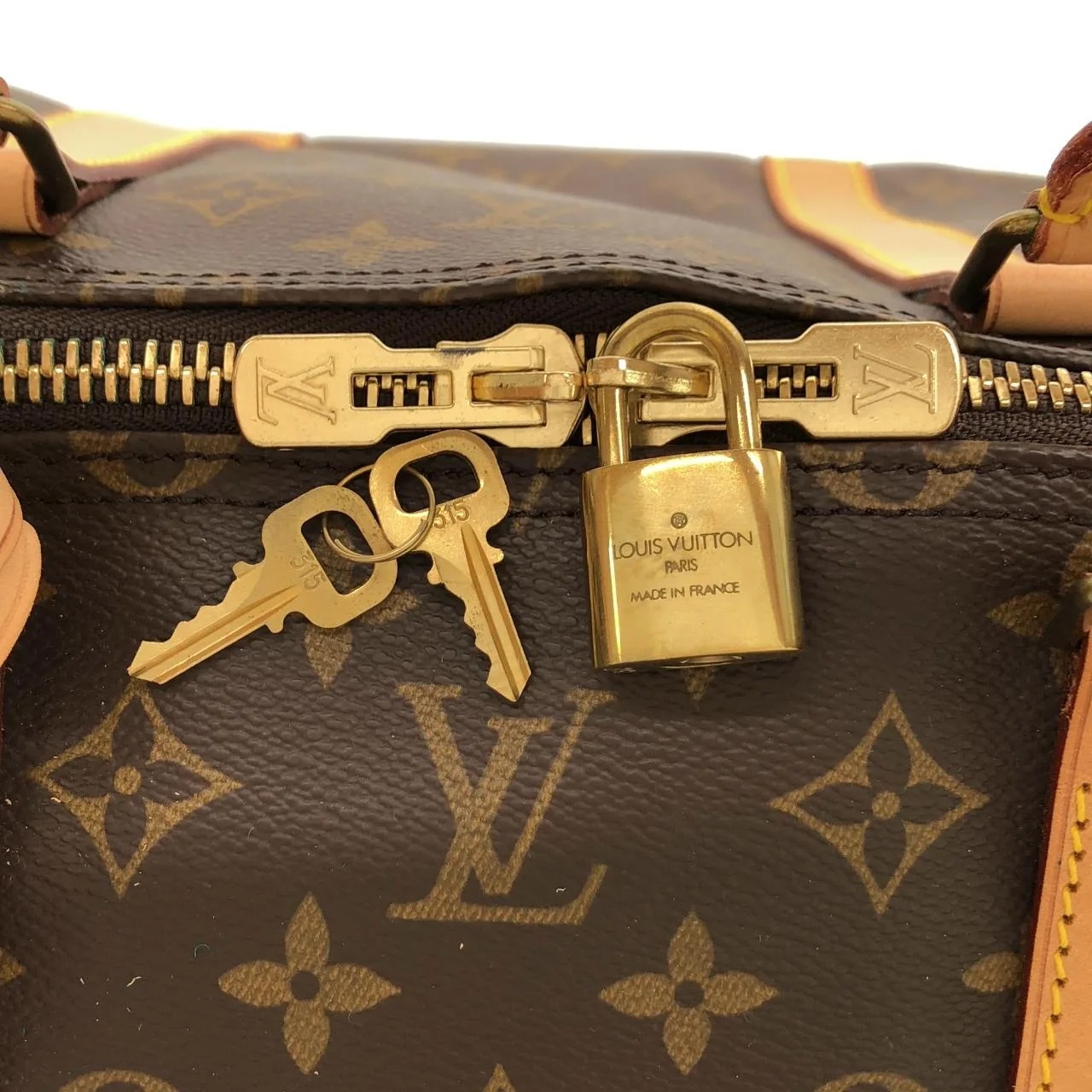 LOUIS VUITTON Keepall M41424 Boston Monogram 黑色 Monogram 中古品A - 縮圖 3