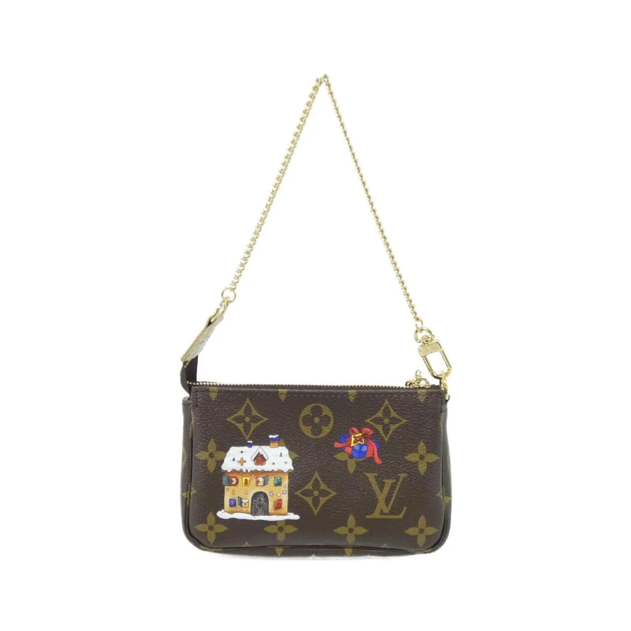 LOUIS VUITTON Pochette M15328 小斜揹包 Monogram 黑色 Monogram 中古品A - 縮圖 2
