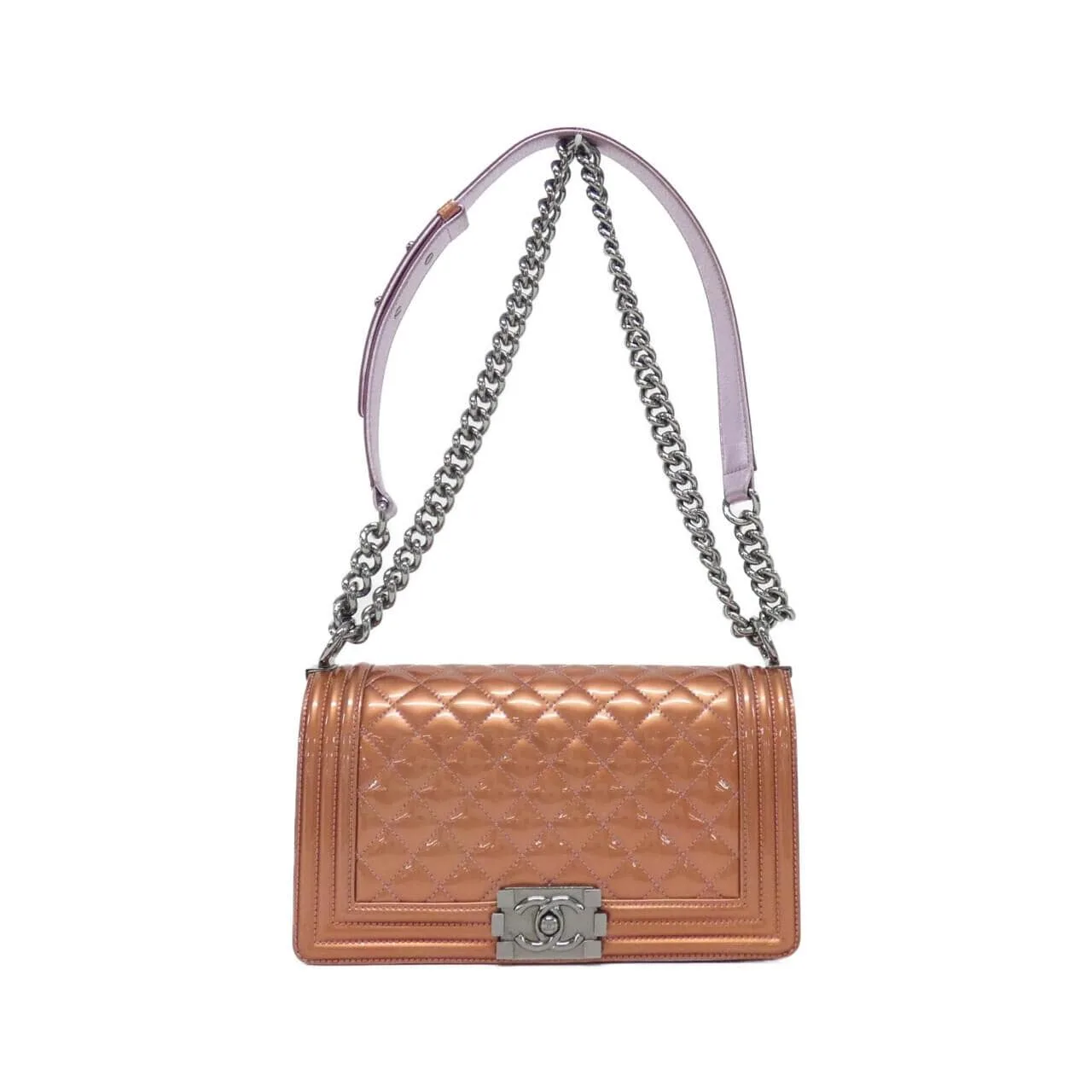 CHANEL Boy Chanel 67086 Shoulder Patent Leather