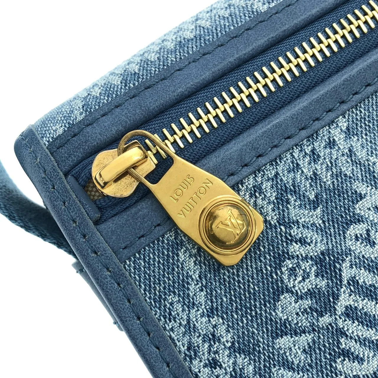 LOUIS VUITTON N00210 肩背包 牛仔布 藍色 牛仔布 中古品A - 縮圖 5