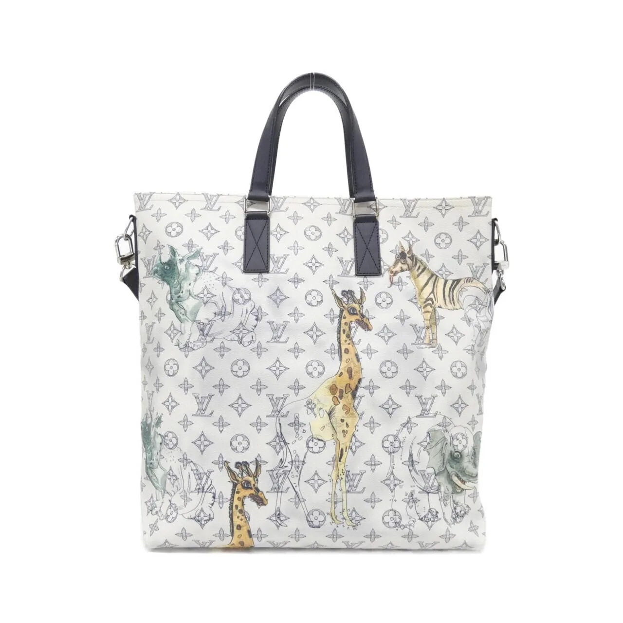 LOUIS VUITTON Tote Monogram 黑色 Monogram 中古品A - 縮圖 2