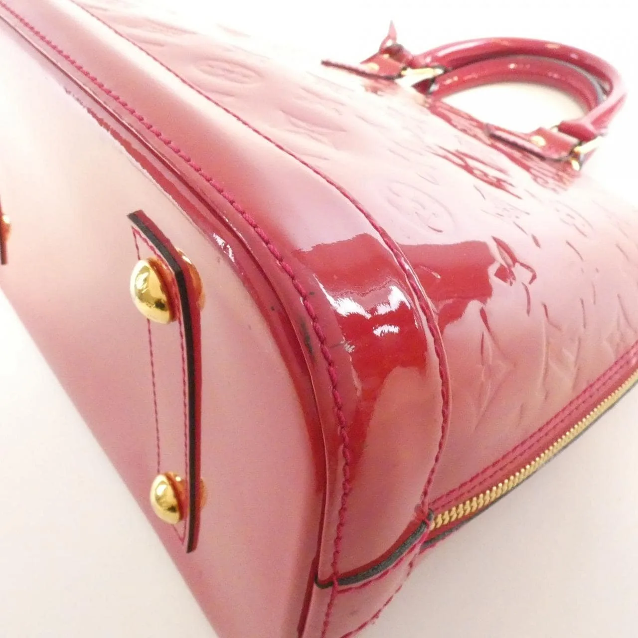 LOUIS VUITTON Alma M91770 手提包 Vernis 漆皮 黑色 Vernis 中古品B - 縮圖 2