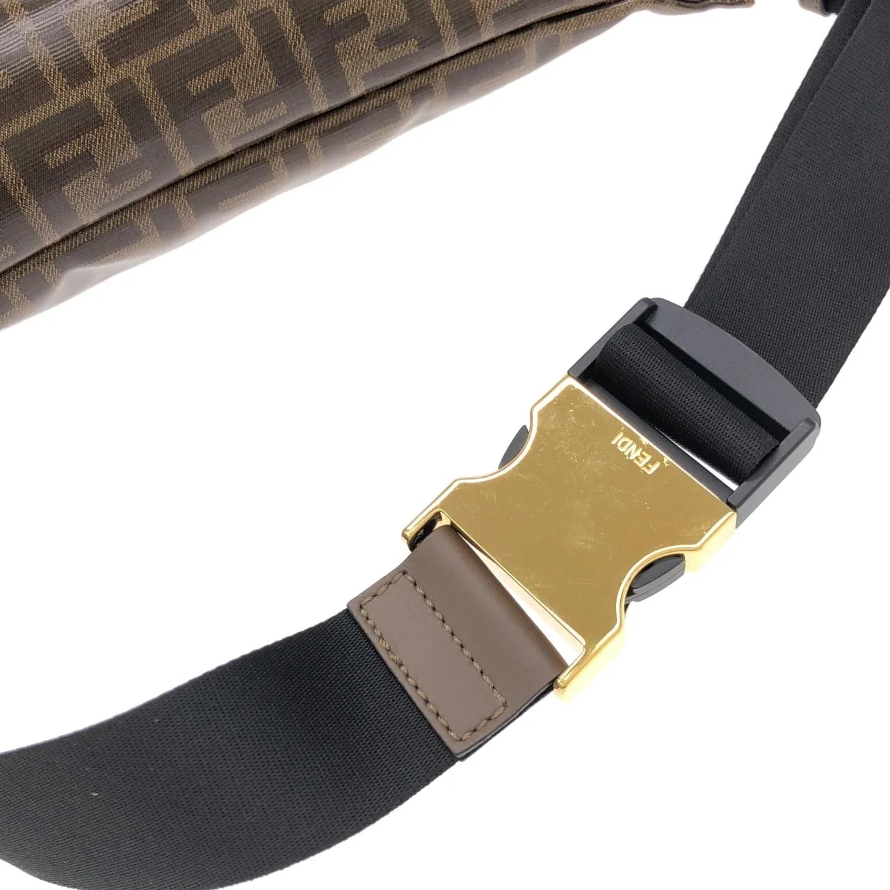FENDI 8BM006 A5N7 Belt Canvas Black Canvas Rank A - Thumbnail 4