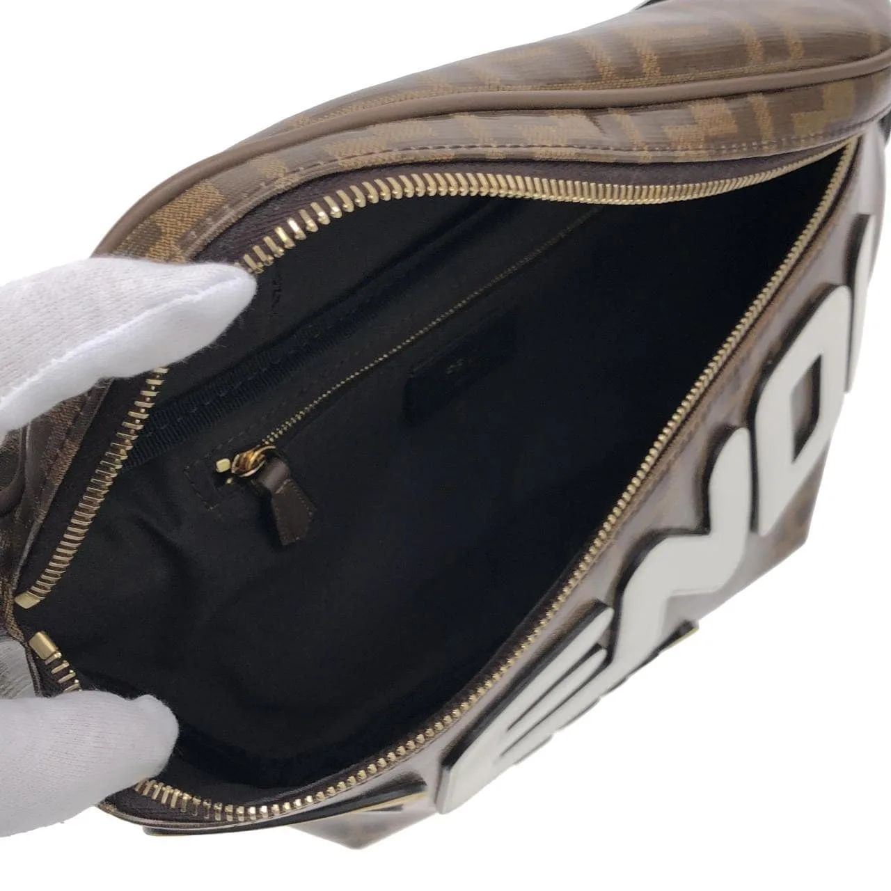 FENDI 8BM006 A5N7 Belt Canvas Black Canvas Rank A - Thumbnail 7