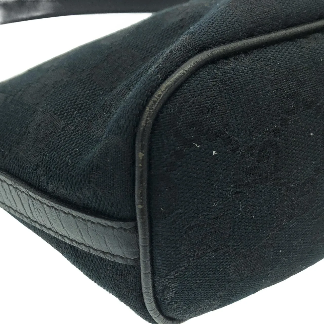 GUCCI 141809 Pouch Canvas 黑色 帆布 中古品A - 縮圖 3