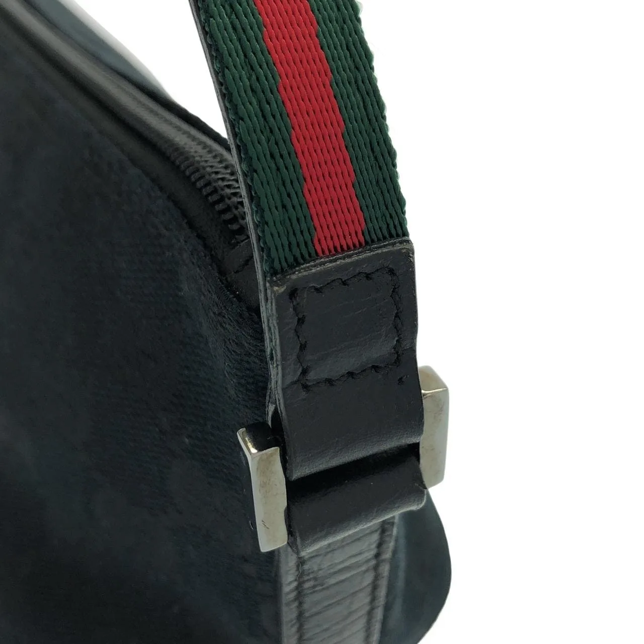 GUCCI 141809 Pouch Canvas 黑色 帆布 中古品A - 縮圖 5