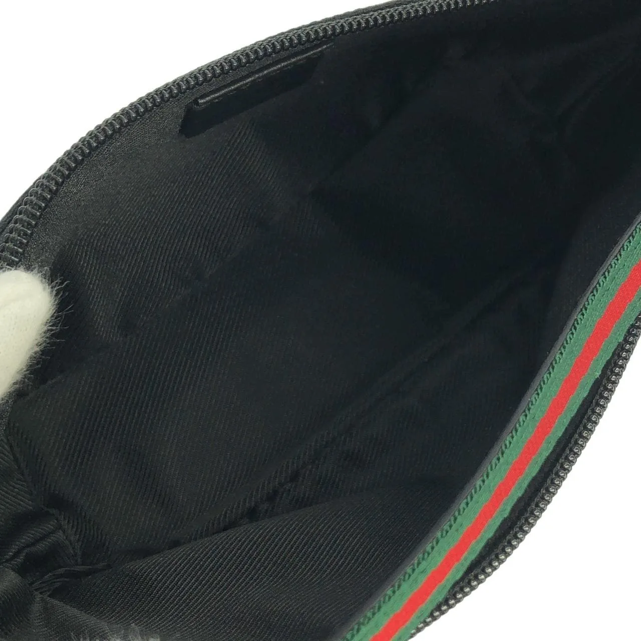GUCCI 141809 Pouch Canvas 黑色 帆布 中古品A - 縮圖 7