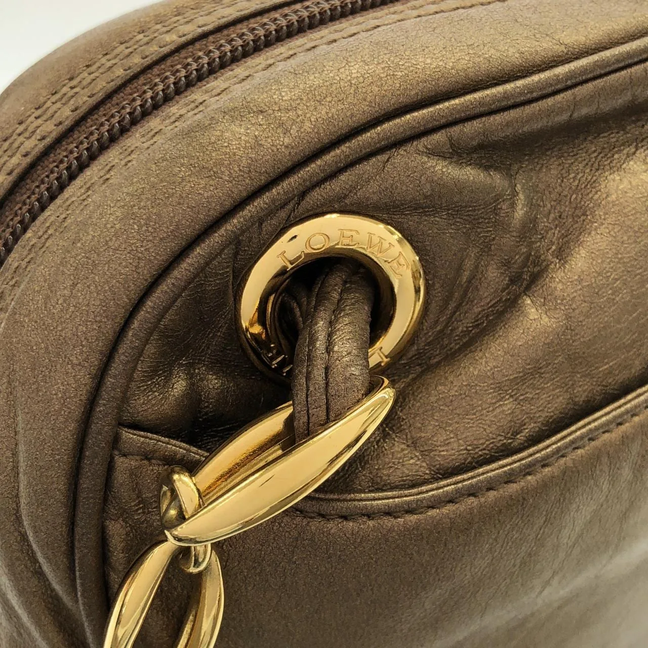 LOEWE Shoulder Leather Gold Leather Rank B - Thumbnail 7