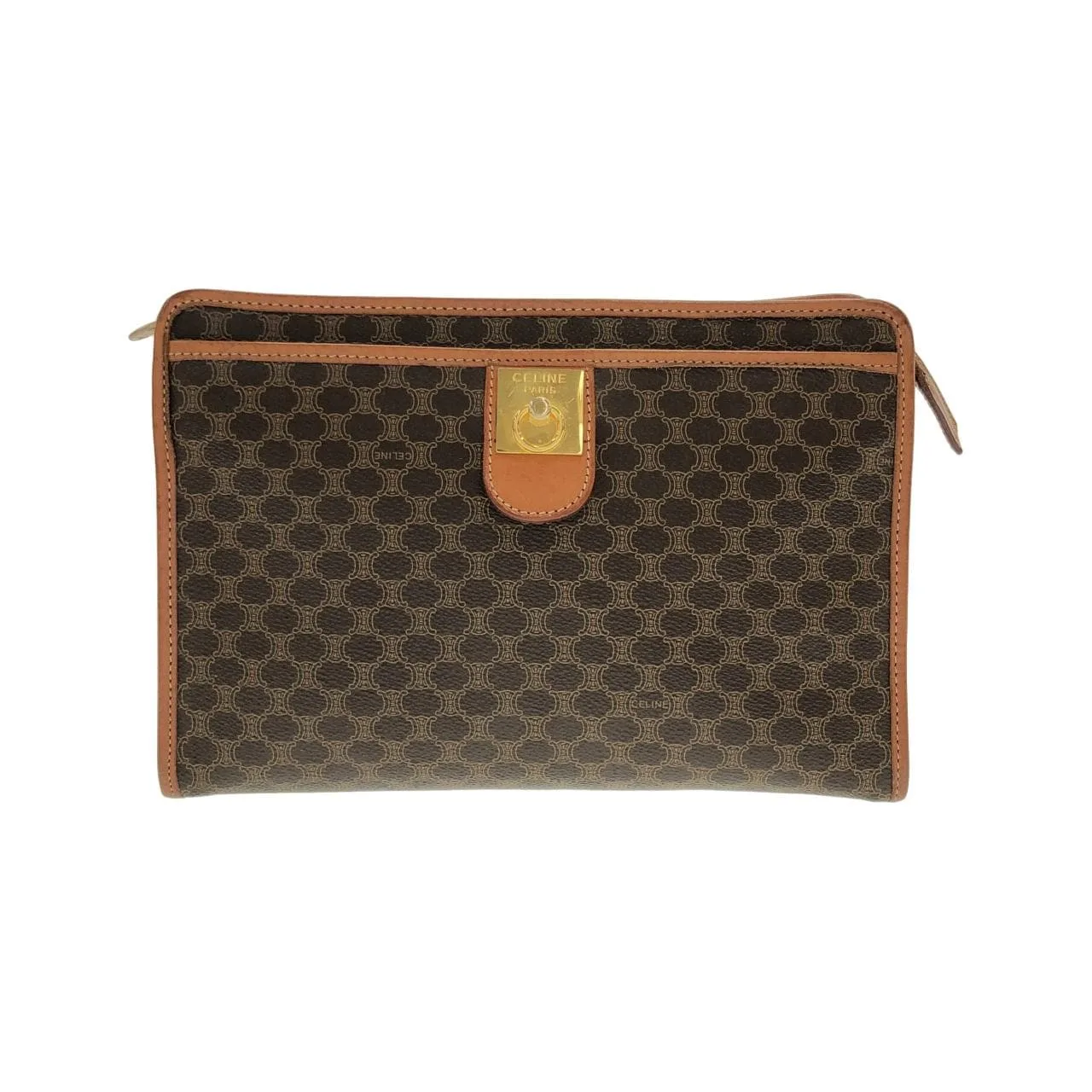 CELINE Handbag Canvas Brown