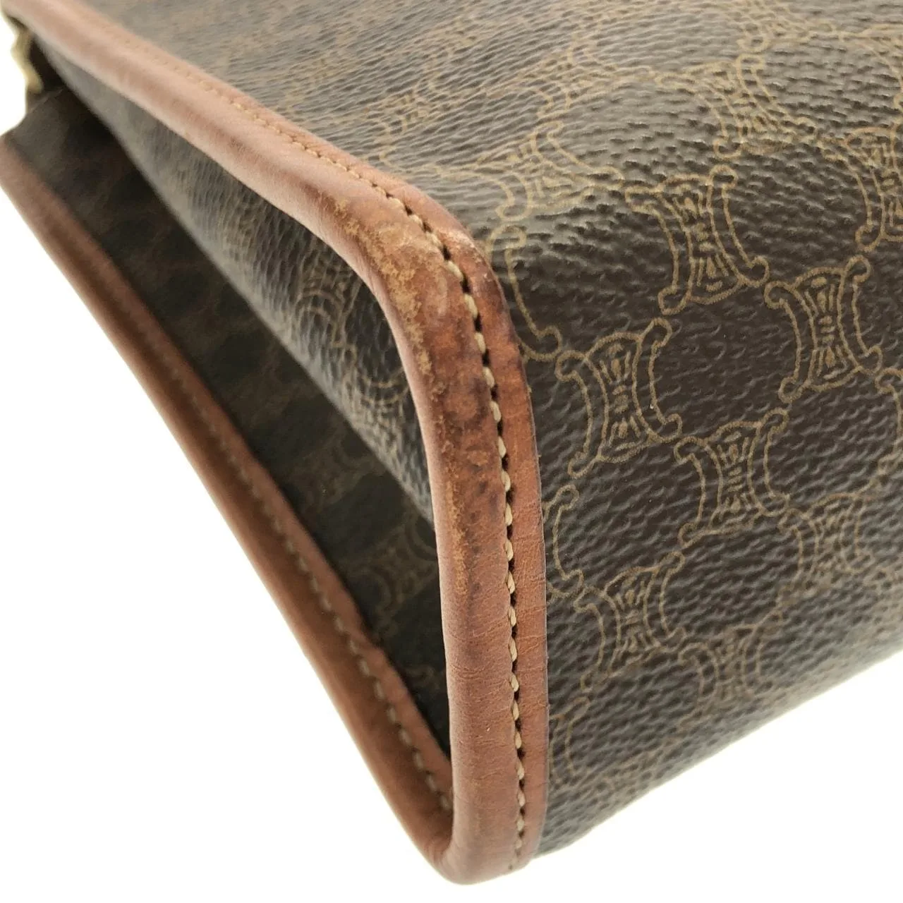 CELINE Handbag Canvas 棕色 帆布 中古品B - 縮圖 3