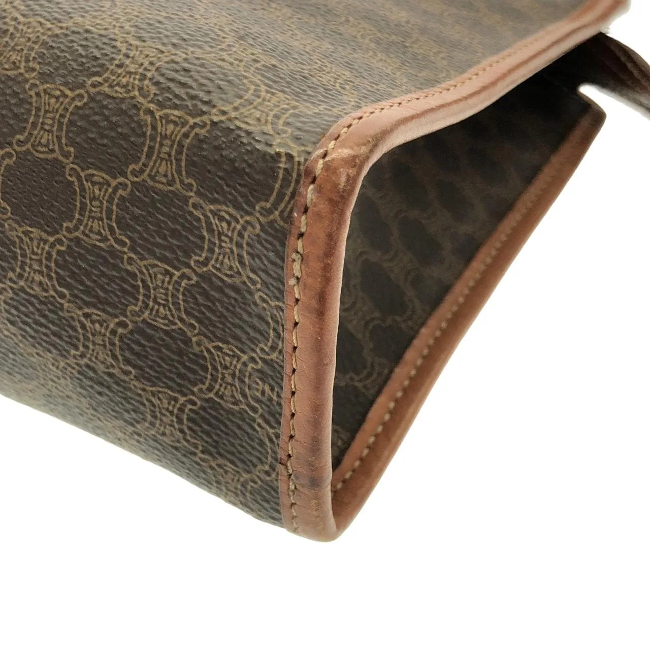 CELINE Handbag Canvas 棕色 帆布 中古品B - 縮圖 4