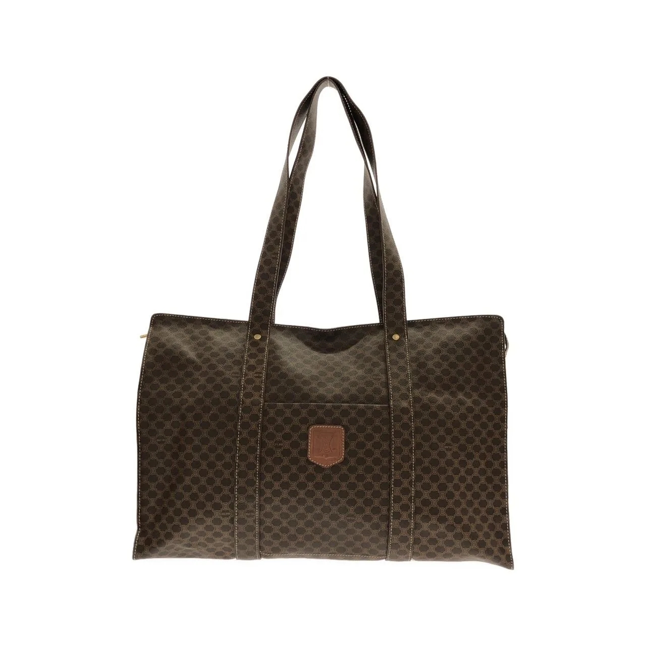 CELINE Handbag Canvas Brown