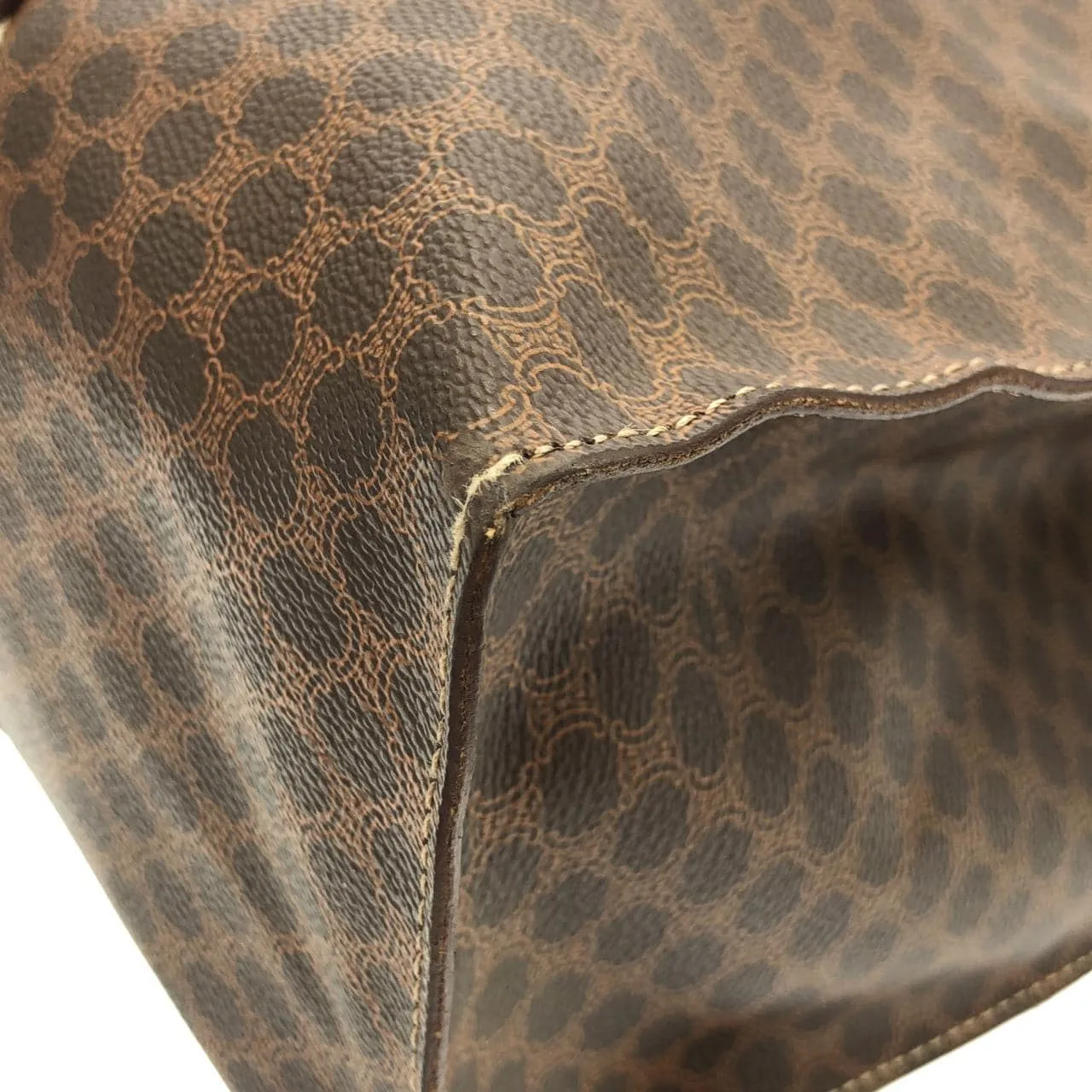 CELINE Handbag Canvas 棕色 帆布 中古品A - 縮圖 3