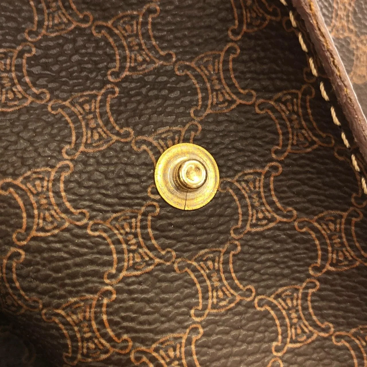 CELINE Handbag Canvas 棕色 帆布 中古品A - 縮圖 6